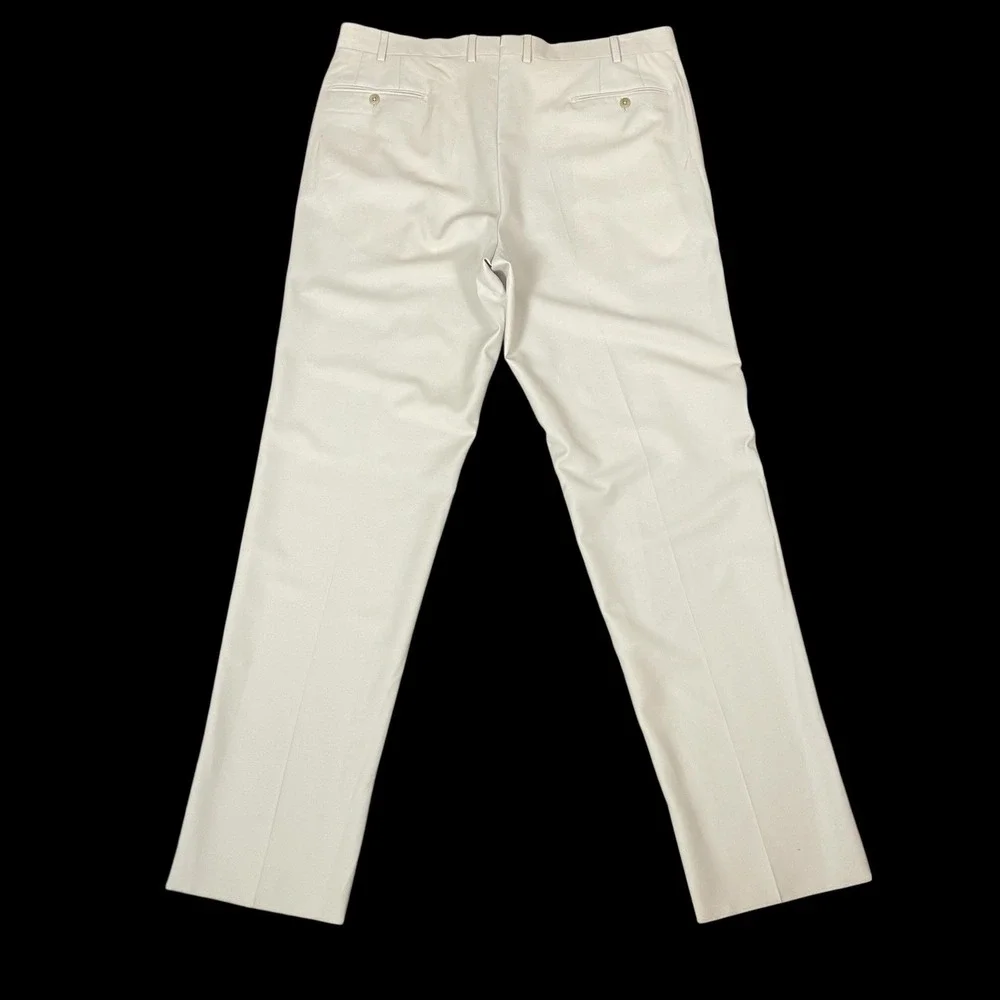 Ermenegildo Zegna Beige Wool Trousers Dress Pants Mens 40 Portugal Flat Front